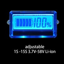적산계 배터리 인산철 TH01 LCD 1S 2S 3S 4s 5s 6S- 리튬 배터리 용량 표시기 파란색 디스플레이 Lipo 이, 15 15S 58V