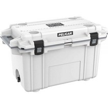 펠리칸 70QT 엘리트 쿨러 캠핑 낚시 아이스 박스, White / Grey, One Size