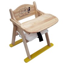 안전한 품질 인증 유아식탁의자 업소용 어린이 유아 접이식 원목 식탁 의자, 곰돌이 이유식의자(좌식)