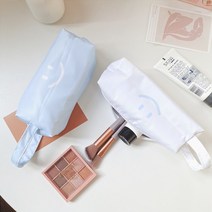 신학기 pvc 투명 필통 파우치 학생 펜슬 케이스 투명pvc필통 파우치형, 1개, 블루화이트