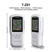 측정기 테스터기 분석기 Bosean 대기 질 모니터 CO2 CO PM2.5 HCHO TVOC 온도 습도 모니터 실제 센서가있는 가정용 공기 품질 감지기, CHINA, T-Z01