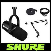 SHURE 슈어 MV7 팟캐스트 마이크 굴절 관절 스탠드 패키지 블랙 [케이블/벨크로3M증정]