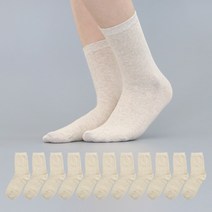 싹스윕 여성 데일리 롱 무지 중목 양말 12켤레