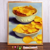음식 그림 인쇄 패브릭 크로스 스티치 완료 키트 자수 공예 바느질 취미 수공예 성인용 실내 장식 Mulina, 없음, HMA91441+100x130cm+11CT Silk T