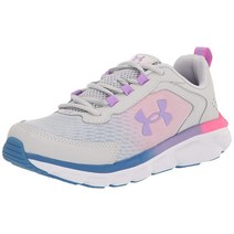 언더아머 Under Armour 유니 아동용 Grade School Assert 9 와이드 러닝화 (106) 헤일로 그레이 화이트 비비드 라일락