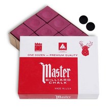 Master Chalk 당구 풀 큐 초크 프리미엄 품질 - 12개 - 미국 제조 + 당구 테이블 스팟 2개 (스카이 블루), Burgundy