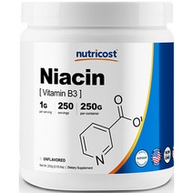뉴트리코스트 니아신 파우더(비타민 B3) 250g 1개 1서빙 1g 250회분 Niacin Powder (Vitamin B3) [250 GMS]