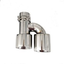 쿠파텍 스테인리스강 및 밝은 표시 없는 H 타입 이중 스트레이트 엣지 배기 테일 114mm 자동차 액세서리