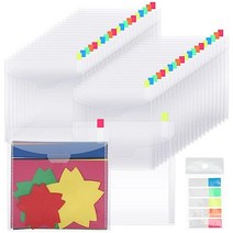 80pcs 스크랩북 종이 보관 정리기 100개의 끈적한 색인 탭이 있는 방수 개별 탑 로딩 파일 12x12