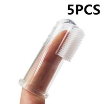 2021 뜨거운 판매 애완 동물 액세서리 부드러운 애완 동물 손가락 칫솔 테디 개 브러쉬 구취 타르타르 치아 도구 개 고양이 청소 도구, 5PCS, 55x23mm