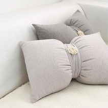 차분한 그레이 카페 소파용 리본 등 쿠션 등받이 신혼부부선물 바른자세 사무실 오피스텔 비게, 상세페이지 참조