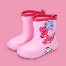 FANSYLI 어린이 장화 귀여운 만화 편안한 방수 부츠 고무 플랫 신발 아동 레인 부츠 65호 6