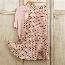 도트스판 밴딩 a라인 피아노 플리츠 주름 롱스커트