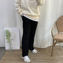 남자 밴딩 일자 롱 플리츠 와이드팬츠