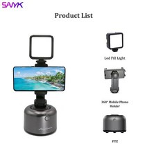 소형 짐벌 셀카스틱 SNYK 360 ° 스마트 자동 추적 짐벌 안정제 핸드폰 홀더 블로깅 키트 Selfie 라이브 스, 03 Option 3 Black