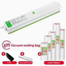실링기 진공 포장 실러 탈기기 기 모터 제품용 비닐 봉투 실러 식품 신선한 펌프 v, 협력사, 그린 5롤, EU 220V