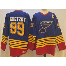 아이스하키장비 웨인 Gretzky 저지 세인트 루이스 하키 16 브렛 선체 클래식 스웨터 문자 번호 레트로 블루, 01 99 Gretzky_04 XL