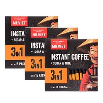 베트남커피 3in1 믹스커피 15T X 3박스 미스터비엣 인스턴트, 단품, 단품