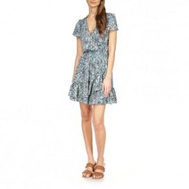 MICHAEL Michael Kors Paisley Short Sleeve Wrap DrESS - Midnight Blue 하객 피로연 빅사이즈 졸업식 원피스