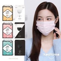 힐타임 투와이어 마스크 100매 컬러 숨쉬기편한 KFAD 덴탈, 민트, 블랙