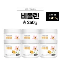 온가족 100% 순수 벌화분 물 꿀 에 타먹는 샐러드 토핑 달달한 비폴렌 결정 분말 가루 파우다 파우더 슈퍼푸드, 6BOX