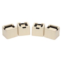 4 팩 3 인치 쌓을 수있는 침대 및 가구 라이저 스퀘어 방지 슬립 캐스터 휠 매트 모든 유형의 책상 소파, 파란
