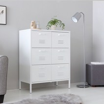 마켓비 캐비넷 6칸 서랍장 8001015, 화이트