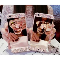 베어 스탠드 큐빅 미러 핸드폰 케이스