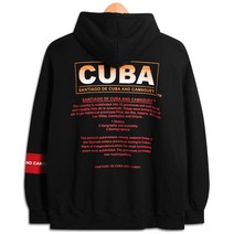 탑보이 쿠바 프린팅 소매배색 오버핏 후드티 (DVN017)