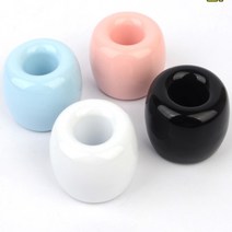 도넛 칼라 세면대 칫솔 스탠드 꽂이 원형 위생 물빠짐 건조대 신혼 부부 가족 아이들 1인용 싱글 커플 세라믹 세면도구 정리대 홀더 화장실 욕실 인테리어 꾸미기, 색상, 백색