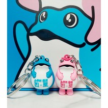 [커플세트] 진로이즈백 굿즈 두꺼비 4cm 미니키링 파랑+핑크 두껍상회 열쇠고리 키홀더