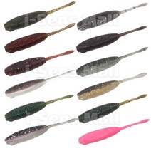 야마데스2 스페셜 주니어 3.3인치 배스 광어 민물 바다 노싱커 웜 소프트베이트, #01워터멜론/블랙FLK