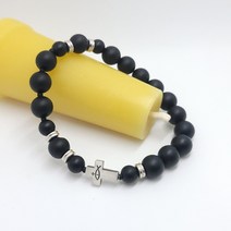 라파엘라엔 무광 오닉스 둥근 원석 묵주팔찌/남자묵주팔찌