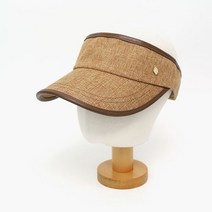 나뭇잎포인트썬캡 찍찍이모자 여자골프모자 국내제작, free, 베이지