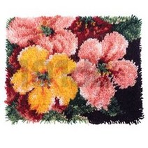 스킬자수세트 DIY 래치훅 매트 만들기 (밑그림포함), 꽃송이