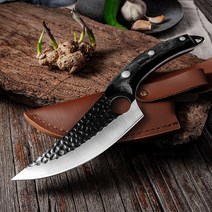 핸드메이드 고기칼 주방 중식도 정육칼 다용도 캠핑 나이프5.5 고기 식칼 사냥 칼 handmade 단조 뼈 칼 요리사 칼 스테인레스 스틸 부엌 칼 정육점 물고기 칼, PU 덮개가있는 검은 색, 협력사