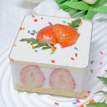 [당일출고] 티라미수용기 보틀케이크용기 정사각케이스 소 12p, Handmade 블랙띠지 20p