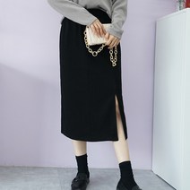 빅걸스토리 여성용 빅사이즈 토토 밴딩 앞트임 세련된 롱 스커트