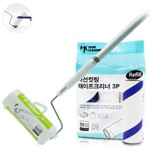 명강산업 테이프크리너 사선컷팅 S-08 3단롱핸들+케이스+리필 4롤, 1세트