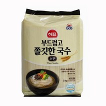 MK 해표 부드럽고 쫄깃한 국수 소면 3kg 건면사리 잔치 국수면 쫄깃 아기 어린이 초계 고기, 1개