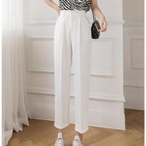 Momolatti 여성 반밴딩 베이직 9부 모던 슬랙스 정장 일자 바지