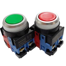 푸쉬버튼스위치 누름버튼 KPB25M KPB30M, 빨강, KPB30M(1a1b), 1개