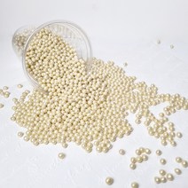 럭스펄 화이트 100g 조개마카롱 장식 왕관케이크 데코 초콜릿 과자 식용구슬 소분상품 베이킹재료 홈베이킹 하나베이킹푸드, 미니 럭스펄 100g