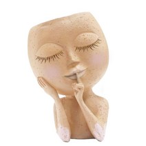 수제토분 블루베리 마늘 대형 화분 오리지널 빈티지 여자 얼굴 머리 입상 수지 즙이 많은, b