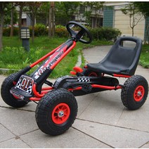 사륜자전거 오프로드 1인용 고카트 ATV 초보자 자전거, 고무 공기압 타이어 (차이나 레드)