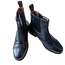 103528 전문 승마 부츠 장애물 짧은 내마모성 미끄럼 방지 훈련 경쟁 기사 장비 용품, 37, 검은색