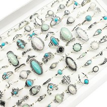 오팔 반지 큐빅 자수정 원석 여성을 위한 빅 스톤 보헤미아 화이트 에나멜 아크릴 워터 드롭 조각 할로우 쥬얼리 소녀