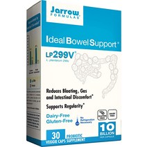 Jarrow Formulas Ideal Bowel Support LP299v 팽만감 가스 장 불편감 감소* 및 규칙성 지원 100억 세포 30 베지 캡슐, [02] 30개(3개들이 팩)