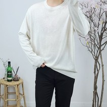 반즈하우스 남자 여름 린넨 긴팔 루즈핏 니트 티셔츠 (4컬러)