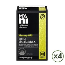 일동제약 마이니 포스파티딜세린 300mg 캡슐 식약처 인증 원료 PS 피에스 뇌 영양제 기억력 인지력 두뇌 건강 기능식품 징코 은행잎추출물 홍삼 아세로라 허브 분말 가루 남성 여성 중장년 부모님 뇌건강 효능 추천 홈쇼핑 만사성, 4개, 60캡슐